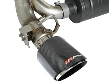 Load image into Gallery viewer, aFe Takeda 3in 304 SS Axle-Back Exhaust System w/ Carbon Fiber Tips 16-18 Ford Focus RS I4-2.3L (t)