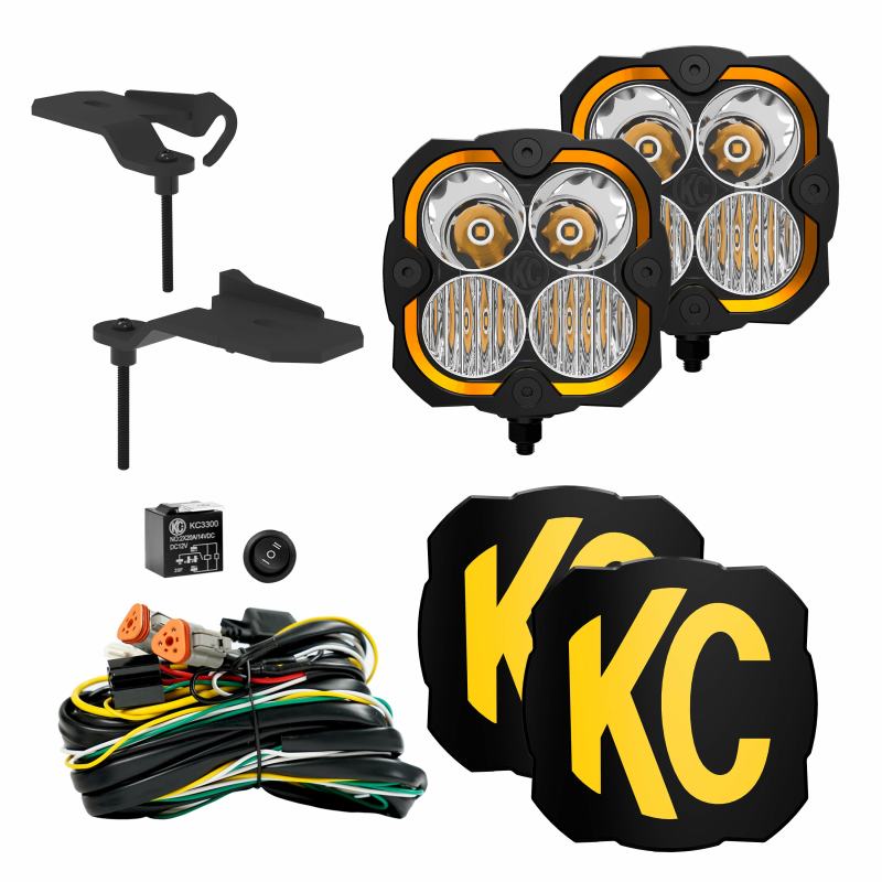 KC HiLiTES Jeep 392/Mojave FLEX ERA 4 2-Light Sys Ditch Light Kit (Combo Beam)