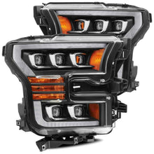 Load image into Gallery viewer, AlphaRex 17-20 Ford Raptor NOVA LED Proj Headlights Plank Style Matte Black w/Activ Light/Seq Signal