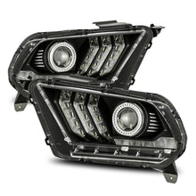 Load image into Gallery viewer, AlphaRex 10-12 Ford Mustang PRO-Series Projector Headlights Plank Style Black w/Top/Bottom DRL