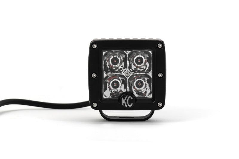 KC HiLiTES C-Series 3in. C3 LED Light Amber 12w Spot Beam (Single) - Black