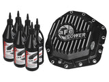 aFe Power Rear Diff Cover Black w/Machined Fins 17-19 Ford 6.7L (td) Dana M300-14 (Dually) w/ Oil