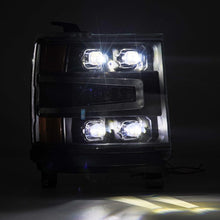 Load image into Gallery viewer, AlphaRex 16-18 Chevy 1500HD NOVA-Series LED Proj Headlights BK w/Actv Lgt/SeqSig &amp; DRL (Req 810023)