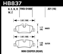 Load image into Gallery viewer, Hawk 14-19 Mini Cooper Blue 9012 Rear Motorsports Brake Pads
