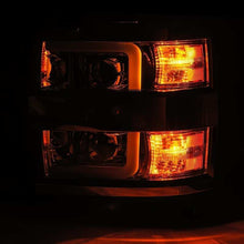 Load image into Gallery viewer, AlphaRex 15-19 Chevy 2500HD PRO-Series Proj Headlights Plank Jet Blk w/Activ Light/Seq Signal/DRL