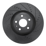 R1 08-11 Audi TTS Quattro Front Right Drilled & Slotted Black Brake Rotor