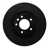 R1 2011-2018 Porsche Cayenne Left Front Drilled & Slotted Black Brake Rotor