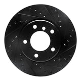 R1 04-10 BMW 525i (Mexico) Front Right Drilled & Slotted Black Brake Rotor