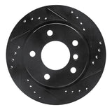 R1 96-05 BMW 320I (USA/Canada) Rear Right Drilled & Slotted Black Brake Rotor