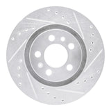 R1 98-15 Volkswagen Golf City (Canada) Front Right Drilled & Slotted Silver Brake Rotor