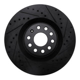 R1 06-13 Audi S3 (Mexico) Front Right Drilled & Slotted Black Brake Rotor