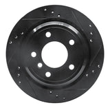 R1 96-03 BMW 540I Rear Right Drilled & Slotted Black Brake Rotor