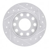R1 00-08 Audi A4 (USA/Canada) Rear Right Drilled & Slotted Silver Brake Rotor