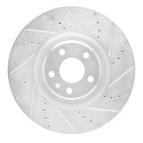 R1 2012-2018 Audi A6 (USA/Canada) Front Right Drilled & Slotted Silver Brake Rotor