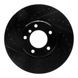 R1 95-01 BMW 750IL Front Left Drilled & Slotted Black Brake Rotor