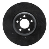 R1 2007-2008 BMW ALPINA B7 Front Left Drilled & Slotted Black Brake Rotor