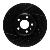 R1 2018-2025 Audi S5 Sportback Front Left Drilled & Slotted Black Brake Rotor
