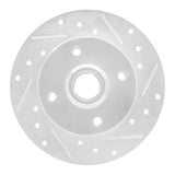 R1 85-02 Volkswagen CORRADO Rear Right Drilled & Slotted Silver Brake Rotor