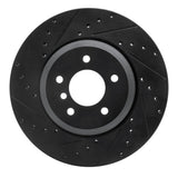 R1 04-10 BMW 535I Rear Left Drilled & Slotted Black Brake Rotor