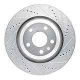 R1 05-11 Audi A6 Quattro Rear Right Drilled & Slotted Silver Brake Rotor