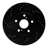 R1 22-25 Audi A3 Quattro Front Left Drilled & Slotted Black Brake Rotor