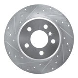 R1 00-06 BMW X5 Front Left Drilled & Slotted Silver Brake Rotor