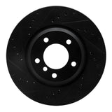 R1 06-12 BMW X1 (USA/Canada) Front Left Drilled & Slotted Black Brake Rotor