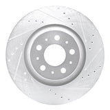 R1 20-25 Tesla Model Y Rear Right Drilled & Slotted Silver Brake Rotor