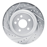 R1 19-24 BMW M235I xDrive Gran Coupe Rear Left Drilled & Slotted Silver Brake Rotor