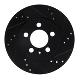 R1 00-06 Audi TT Quattro Rear Right Drilled & Slotted Black Brake Rotor