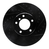 R1 95-01 BMW 750IL Front Right Drilled & Slotted Black Brake Rotor