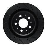 R1 2017-2025 Tesla Model 3 Rear Right Drilled & Slotted Black Brake Rotor