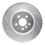 R1 17-25 BMW 530E Front Left Drilled & Slotted Silver Brake Rotor