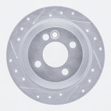 R1 02-15 Mini Cooper Clubman Rear Left Drilled & Slotted Silver Brake Rotor