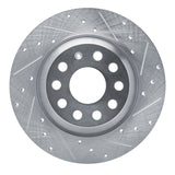R1 16-25 Audi Q3 Rear Right Drilled & Slotted Silver Brake Rotor