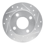 R1 82-98 Audi Coupe Rear Right Drilled & Slotted Silver Brake Rotor