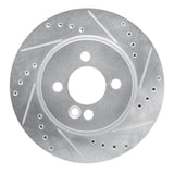 R1 02-08 Mini Cooper (Excl Clubman) Front Right Drilled & Slotted Silver Brake Rotor
