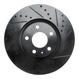R1 05-11 Audi A6 (USA/Canada) Front Right Drilled & Slotted Black Brake Rotor
