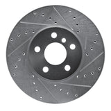 R1 16-24 Mini Cooper Clubman Front Right Drilled & Slotted Silver Brake Rotor
