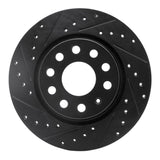R1 05-15 Volkswagen BORA (Mexico) Front Left Drilled & Slotted Black Brake Rotor