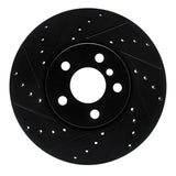 R1 16-24 Mini Cooper Countryman Front Left Drilled & Slotted Black Brake Rotor