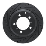 R1 -23 Porsche Cayenne Rear Left Drilled & Slotted Black Brake Rotor