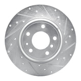 R1 91-01 BMW 850I Rear Right Drilled & Slotted Silver Brake Rotor