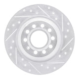 R1 05-11 Audi A6 Quattro Rear Right Drilled & Slotted Silver Brake Rotor