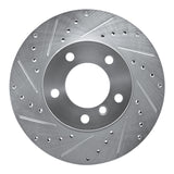 R1 06-13 BMW 128I Front Left Drilled & Slotted Silver Brake Rotor