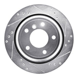 R1 96-03 BMW 528I Rear Right Drilled & Slotted Silver Brake Rotor