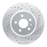R1 17-25 Tesla Model 3 Front Right Drilled & Slotted Silver Brake Rotor