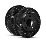 R1 97-08 Audi A4 (Mexico) Rear Right Front Right Drilled & Slotted Black Brake Rotor