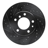 R1 89-95 BMW 530I Front Left Drilled & Slotted Black Brake Rotor