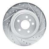 R1 19-24 BMW X2 Rear Right Drilled & Slotted Silver Brake Rotor